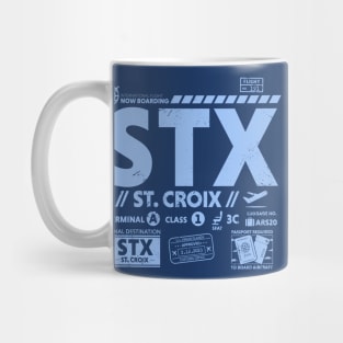 Vintage St. Croix STX Airport Code Travel Day Retro Travel Tag USVI Mug